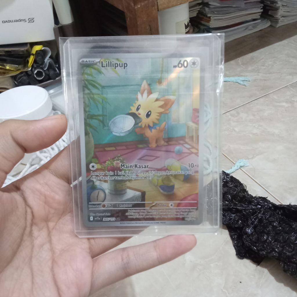 Lillipup AR SV11S 305/172 Pokemon TCG Trading Card เกม ID Hobby การ์ดเกมอินโดนีเซียของเล่นเด็ก