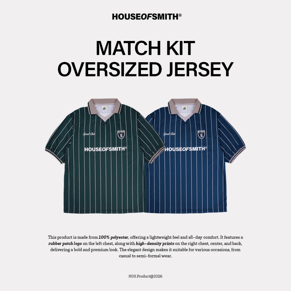 House of Smith Mens Oversize Jersey - Match Kit Oversize Jersey - Jersey
