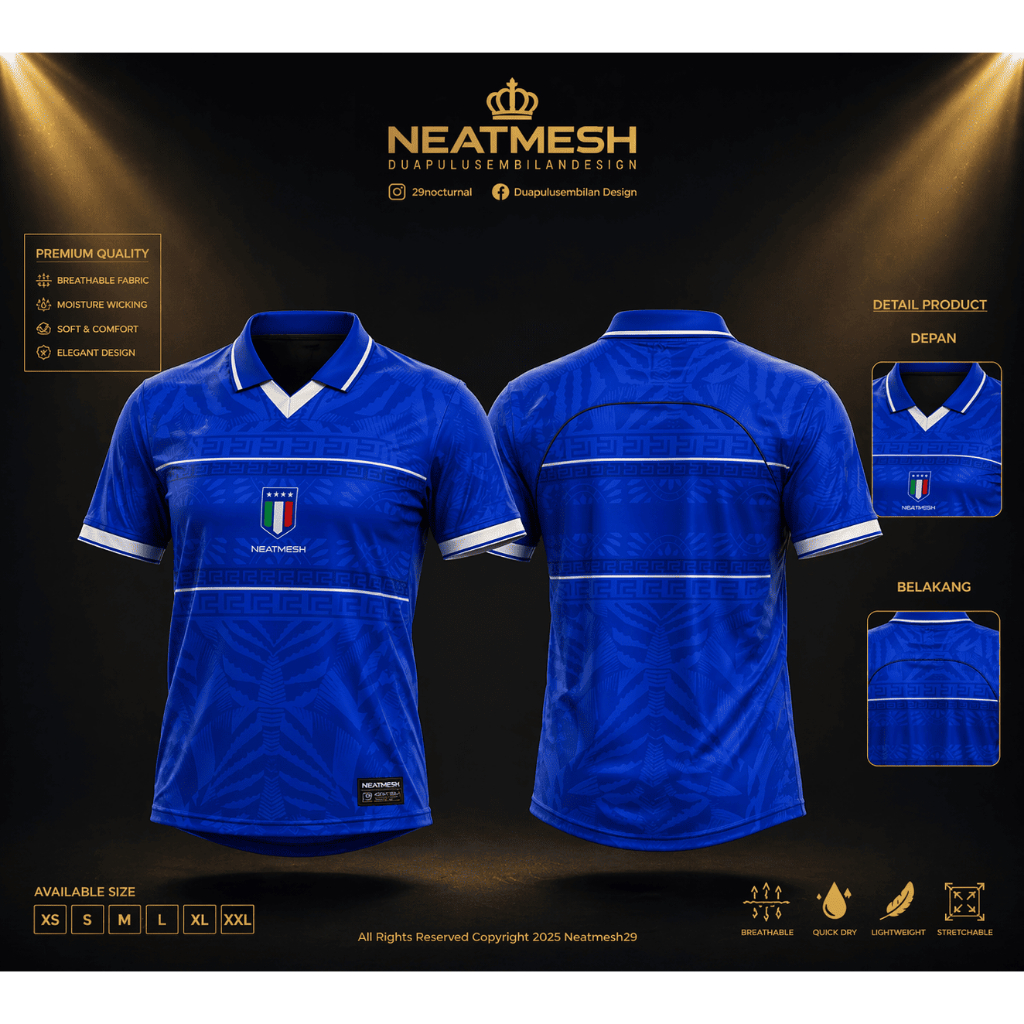 ITALY FANTASY WORLD CUP FOOTBALL SPORTS JERSEY FULL PRINTING