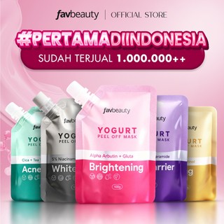 [BEST SELLER] Fav Beauty Yogurt Peel Off Mask 100 gr - Brightening, Firming, Skin Barrier, Acne Care | Masker Wajah Mencerahkan Exfoliasi Muka SkinCare Pemutih Masker Jerawat Anti Aging Penuaan Menjaga Skin Barrier