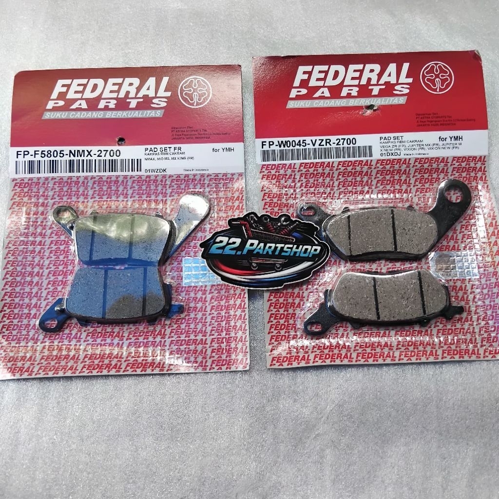 FEDERAL - ผ้าเบรค / ผ้าดิสหน้า + หลังสําหรับ NMAX Old Nmax New [JMX-NMX/VZR]