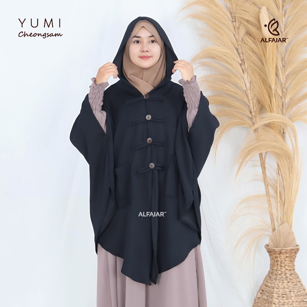 Alfajar - YUMI Ceongsam Muslimah Outer Hoodie วัสดุถักระดับพรีเมียม
