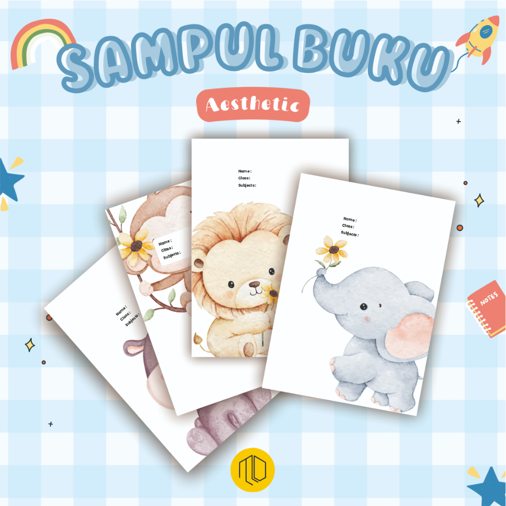 Aesthetic Book Cover Contents 10 ชิ้น / Warercolor Animal Motif Book Cover 2 / Book Cover A5/b5 / Bo