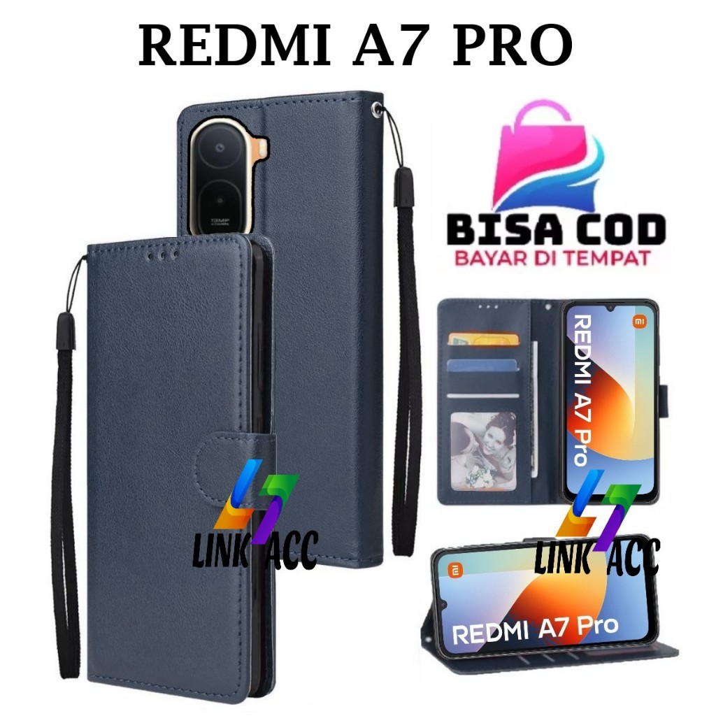 REDMI A7 PRO FLIP LEATHER CASE PREMIUM - FLIP WALLET CASE LEATHER สําหรับ REDMI A7 PRO - WALLET CASE