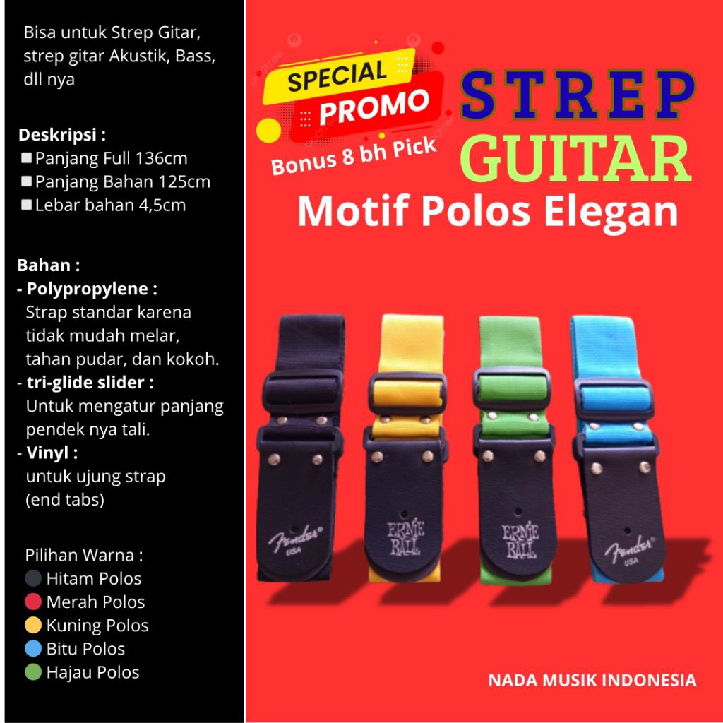 STREP PLAIN GUITAR สี GUITAR, BASS, ACOUSTIC