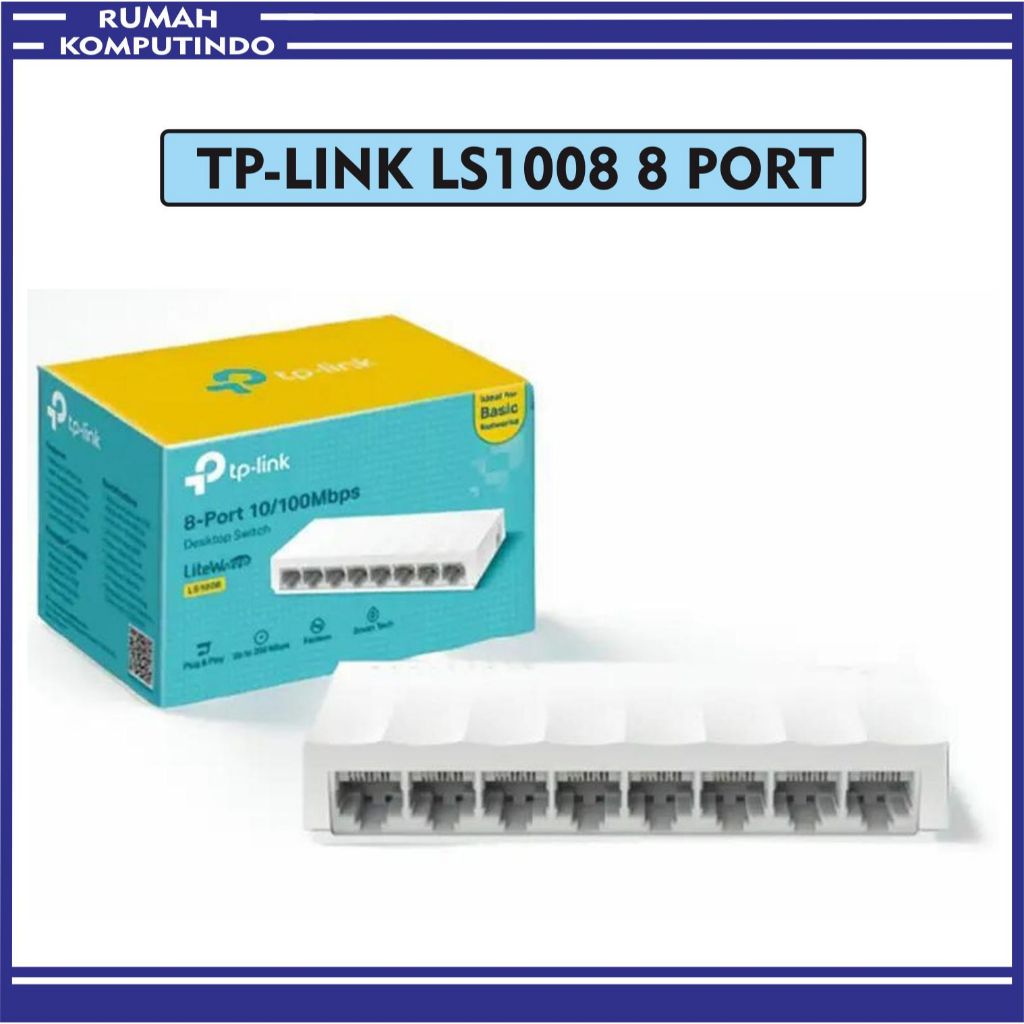 TP-Link LS1008 TPLink 8 Port 10/100Mbps Desktop Switch Hub - LS1008