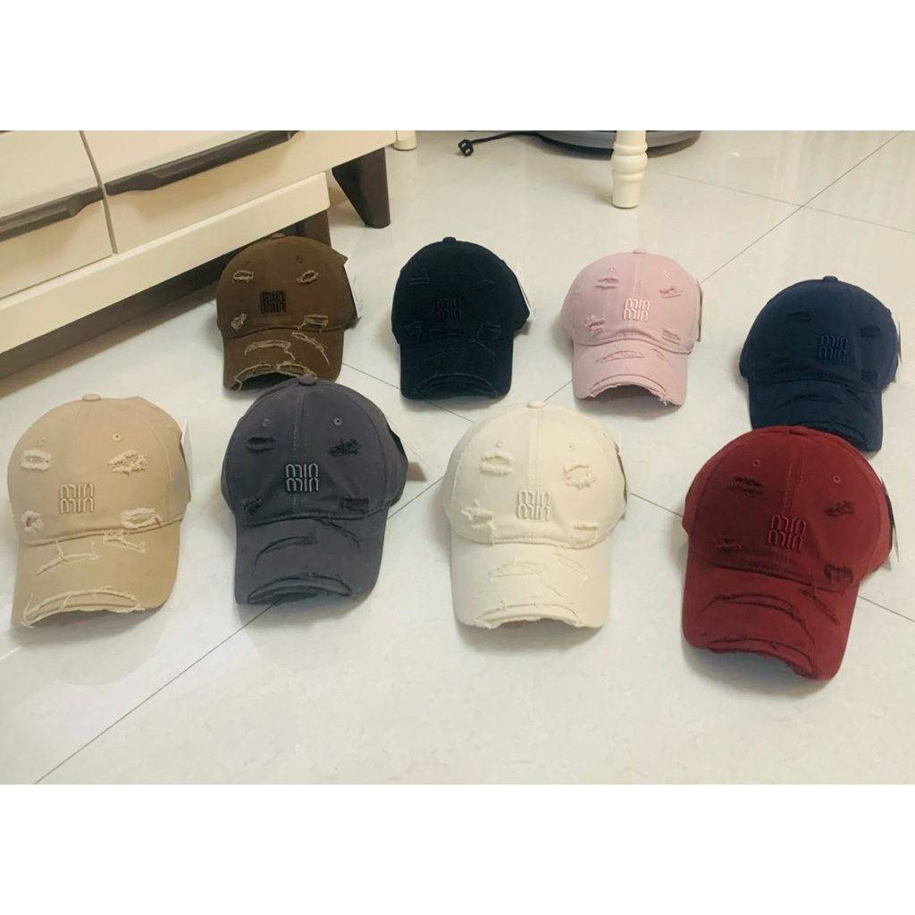 UNISEX MINmin EMBROIDERED CASUAL SPORTY หมวกพรีเมี่ยม