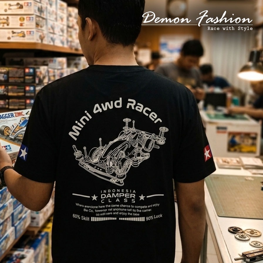 Tamiya อินโดนีเซีย Damper Class TRF เสื้อยืดสีดํา