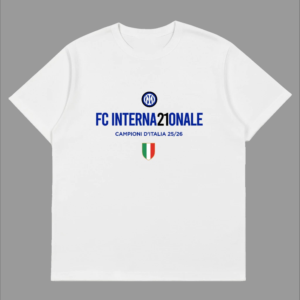 New Inter Campioni Italia 21 2025/2026 เสื้อยืดใหม่ล่าสุด - เสื้อยืดผู้ชายและผู้หญิง - เสื้อยืด Inte