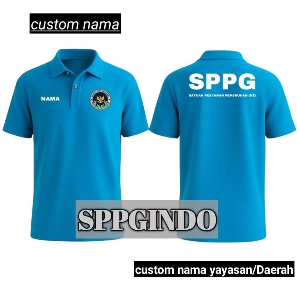 เสื้อยืดคอปกสกรีนลายโลโก้ BGN ด้านหลัง เอสพีพีจี | Short S - 3XL Custom MBG BGN SPPG