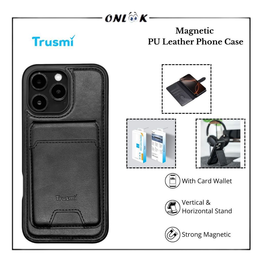 ONLOOK Trusmi CF04 Magnetic PU Anti-Shock iPhone Case / Magnetic PU Leather Phone Case