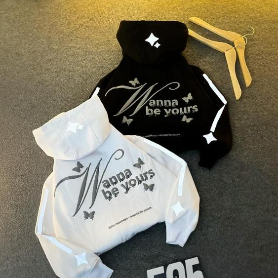 WANNA BE YOURS Vol.2 HOODIE BOXY DOUBLE ZIPPER REFLECTIVE PLASOL PUFF INK 300 GSM DELAROCKA SHERPA C