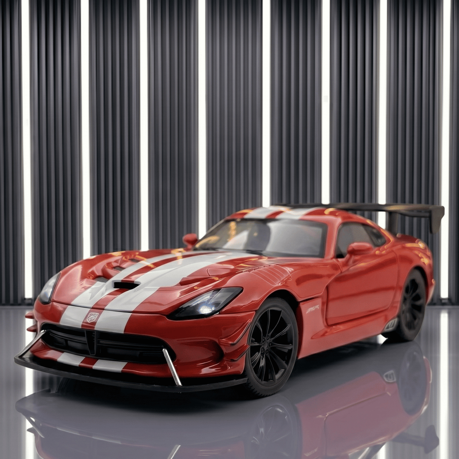 Diecast Dodge Viper ACR 1:24 และ 1:32 - ไฟเสียงโลหะ Pullback Premium Bell ยางของเล่นรถ