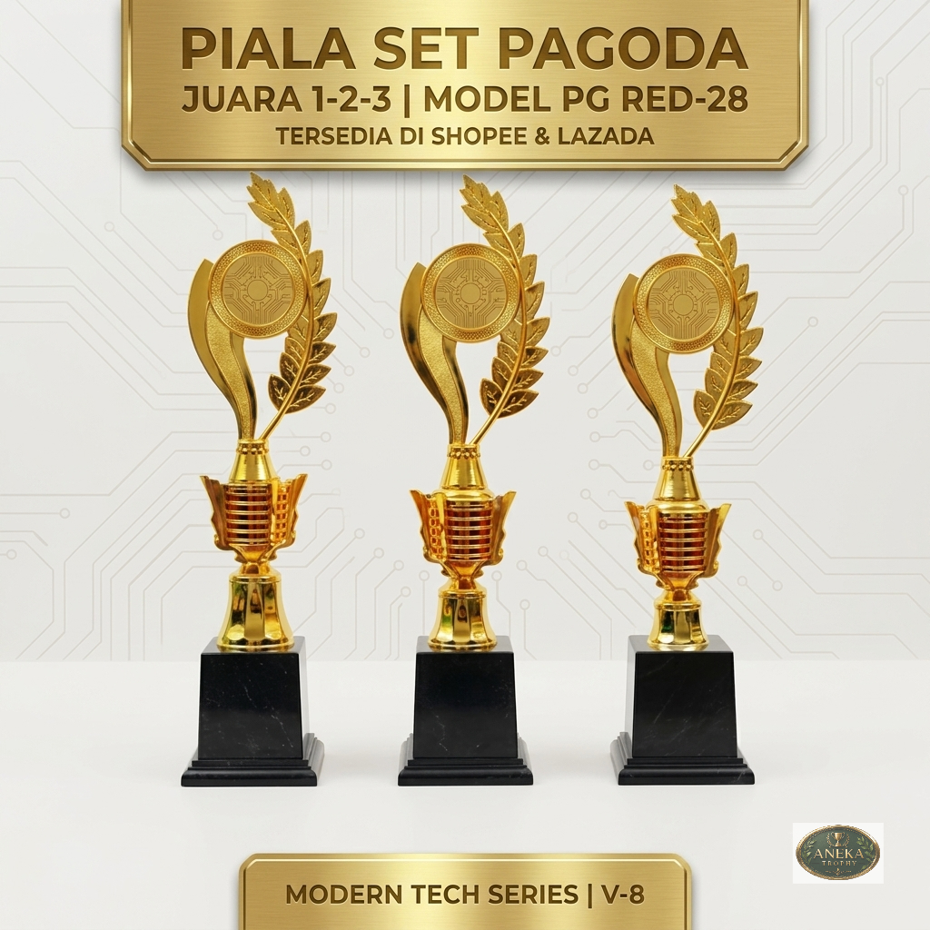 PG RED-28 ชุดถ้วยเจดีย์ 1st-2nd-3rd Place