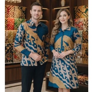 Batik Pasangan Batik Couple Ayunda Dengan model terbaru -Batik Sarimbit keluarga Nyaman Di Pakai