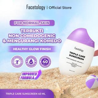 Facetology [IN VIVO & NON COMEDOGENIC SUNSCREEN TESTED] Triple Care Sunscreen SPF 40 PA+++ 40ML [Ready]