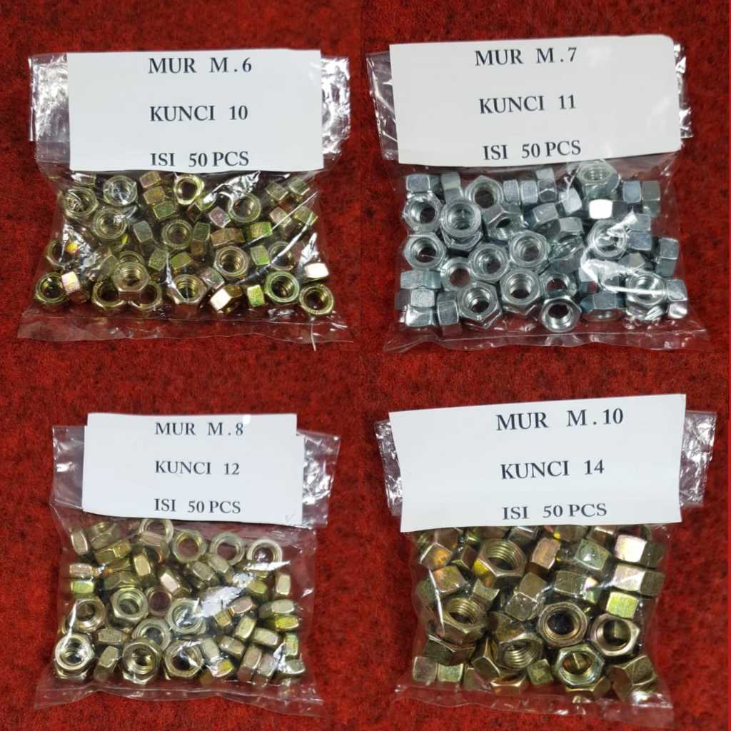 M6 NUT KEY 10, M7 KEY 11, M8 KEY 12, M10 KEY 12, RING 14mm (CONTENTS 50 ชิ้น)