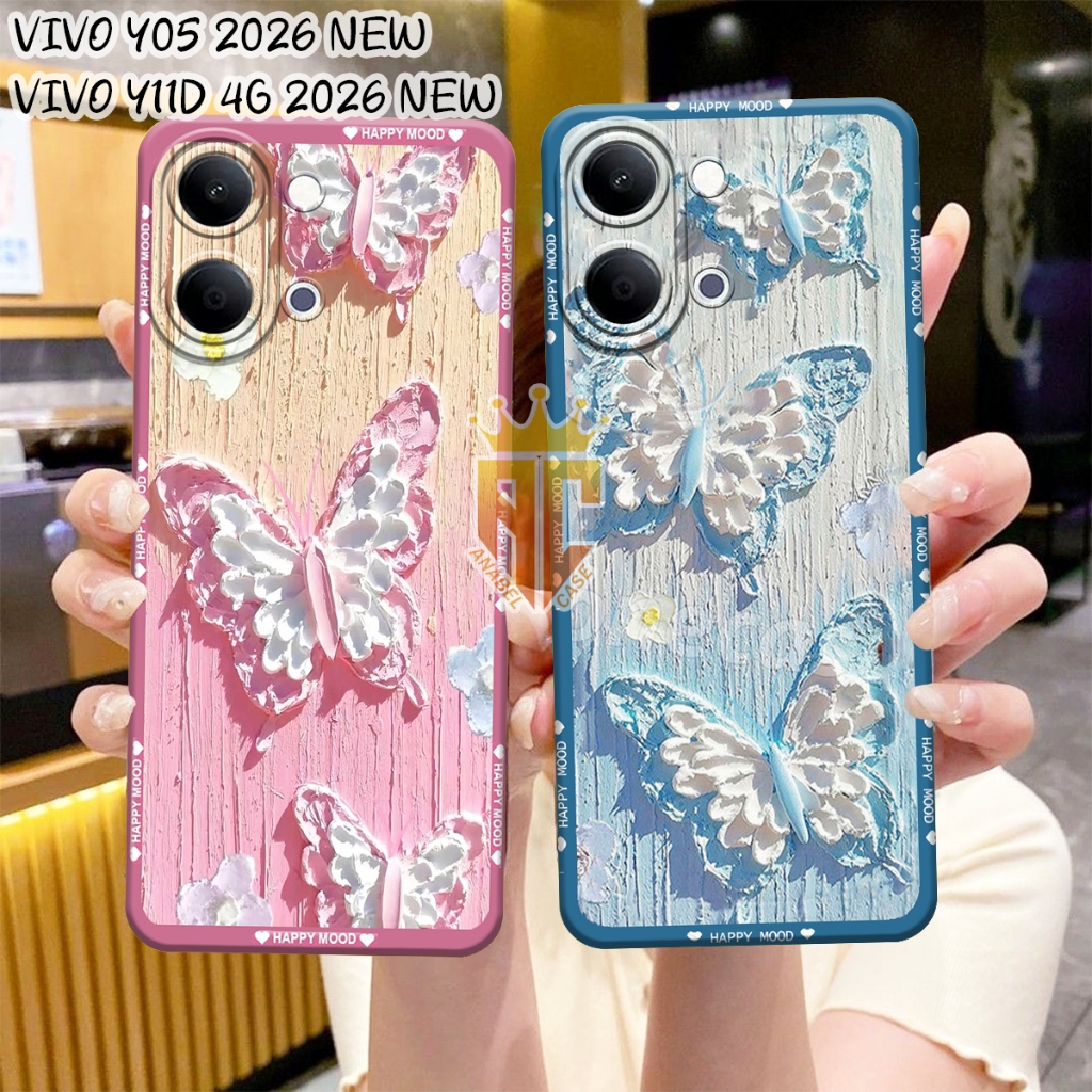 HP [AN] เคสโทรศัพท์ Vivo Y05 2026 - Y11D 4G 2026 Softcase Procamera Modern Butterfly Frame Motif [VI