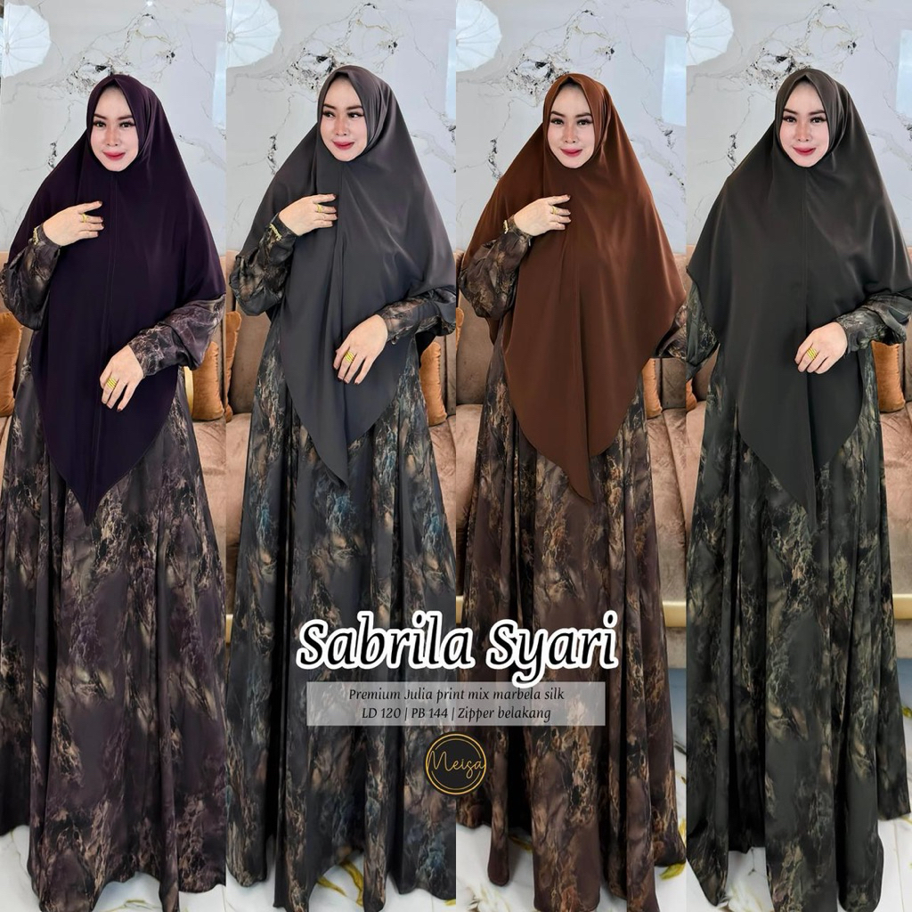 Sabrila Syari Gamis Set Hijab Premium by Meisa Realpict