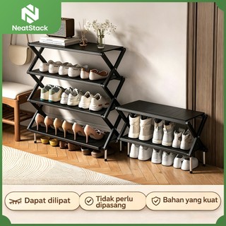 NeatStack - Rak Sepatu 4/5 Susun Kokoh | Serbaguna Sandal & Sepatu Desain Minimalis