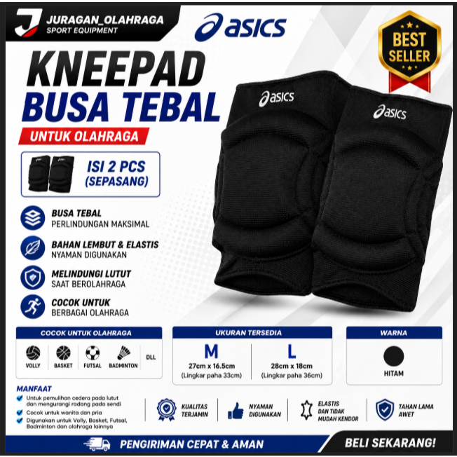 KNEE SUPPORT - ASICS KNEEPAD - THICK FOAM KNEE PROTECTOR สําหรับ iOS SPORTS 2 ชิ้น
