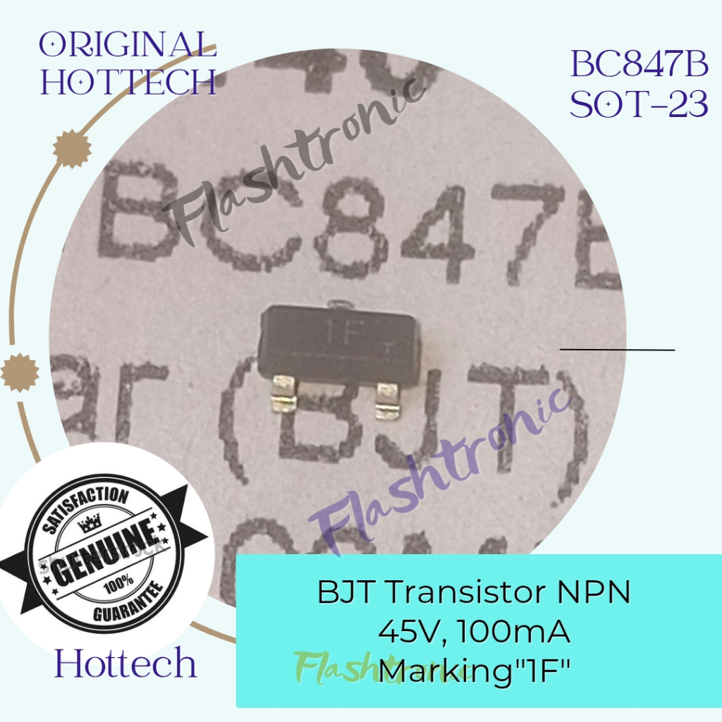 BC847 BC847B SOT-23 เครื่องหมาย 1F ทรานซิสเตอร์ NPN SMD