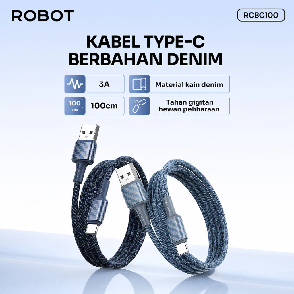 สายชาร์จ ROBOT RCBC100 Type-C 3A 18W