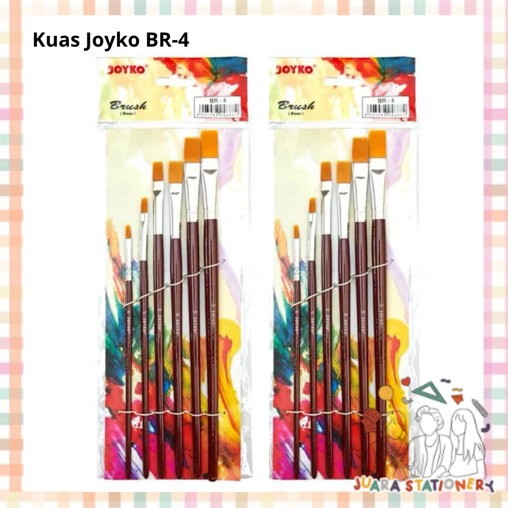 Joyko BR-4 Flat Brush / Painting Brush Set Flat Tip Brush Set