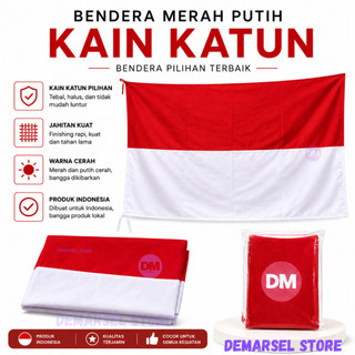 Bendera Indonesia Bendera Merah Putih kain Katun DEMARSEL