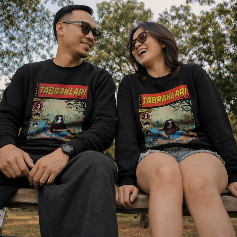 เสื้อสเวตเตอร์ Traklari Want to Be a PNS Crewneck เสื้อสเวตเตอร์ผ้าฝ้ายวัสดุขนแกะ | คอกลมลําลอง Unis