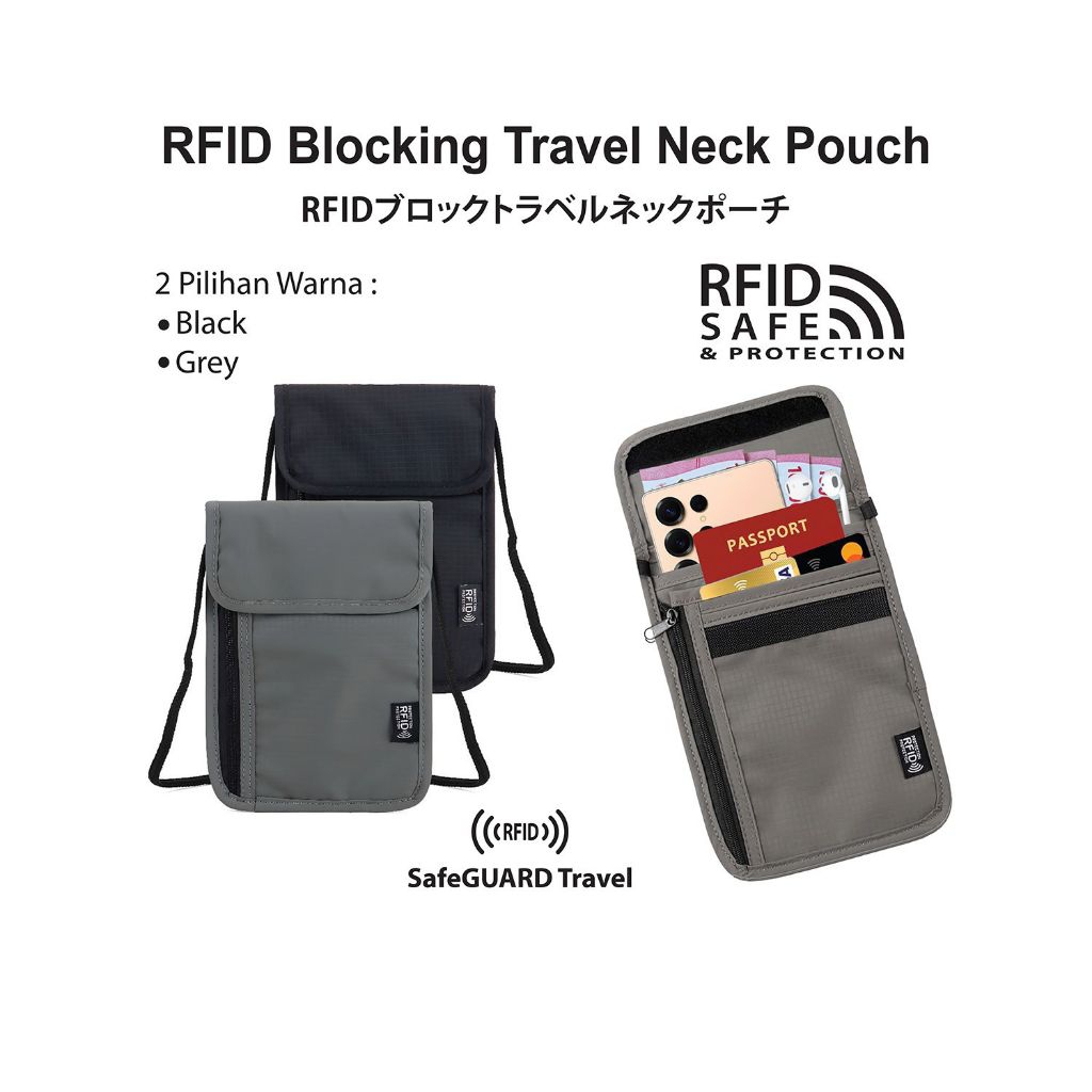 RFID Blocking Travel Neck Pouch Backpack/Sling Bag/Neck Bag/Travel Wallet/Pouch
