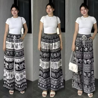 [READY STOK] Terlaris Celana Kulot Gajah Thailand Bahan Rayon Premium Viral Adem Santai