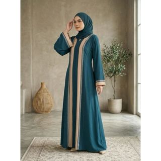 NS Gamis Abaya Arabian Viral Fatimah Two Tone Payet Simple Elegan Free Bros