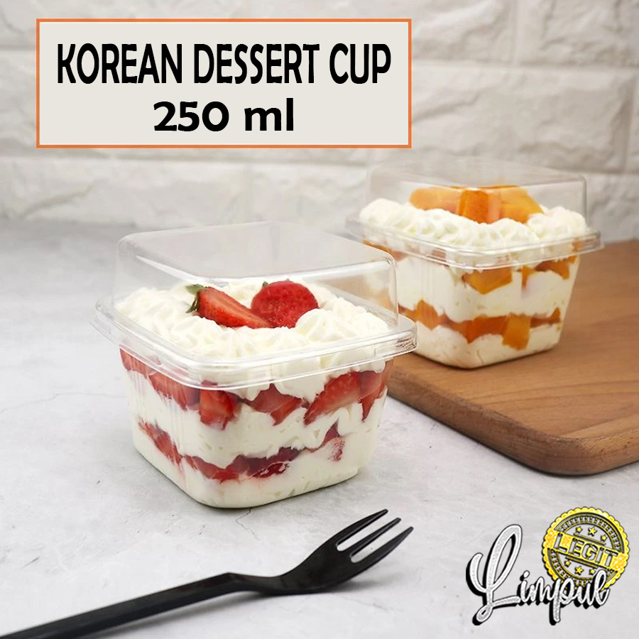 ถ้วยขนมเกาหลี 250ml สลัดทีรามิสุพรีเมี่ยม Mica ภาชนะขนมหวาน 250 ml พุดดิ้งเยลลี่ Klperart