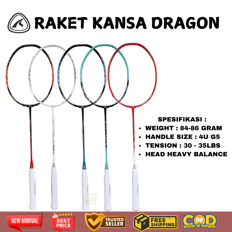 BADMINTON CKET - ORIGINAL KASA DRAGON SERIES BADMINTON CKET 35 LBS ฟรีด้ามจับ