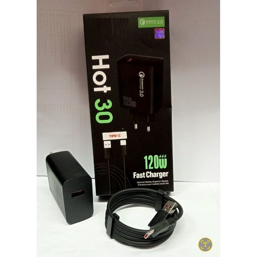 INFINIX TYPE C 120W CHARGER HP INFINIC FAST CHARGING 5V 2.4A สมาร์ทโฟน |2713