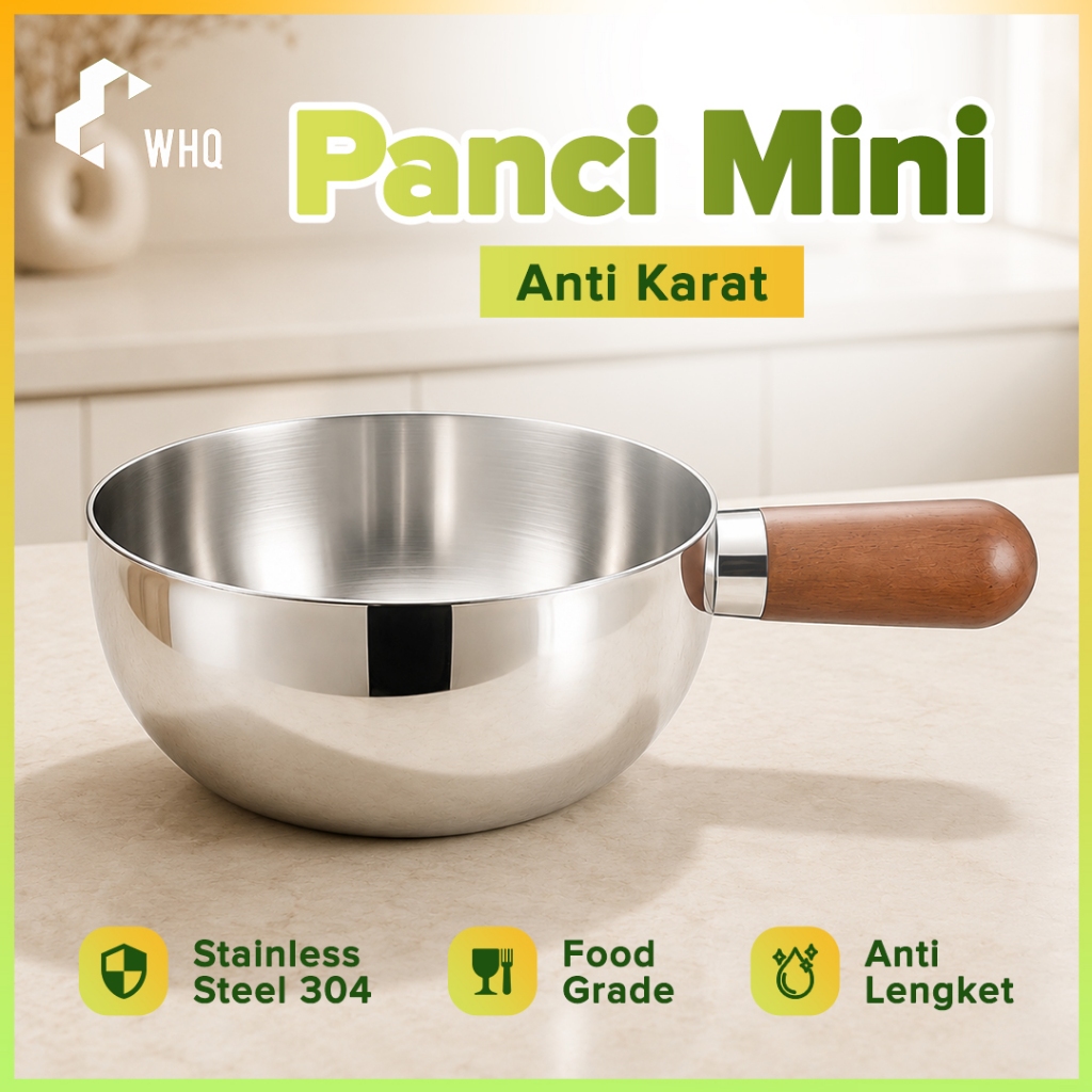 WALLFOAM Stainless Steel Pan++ กระทะจิ๋ว GEMMY กระทะด้ามไม้ 17CM