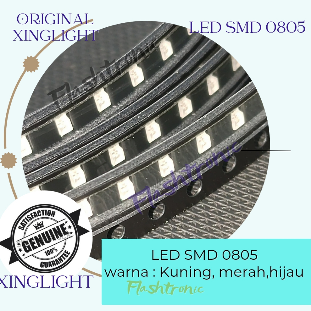 LED 0805 SMD ฟ้าสีแดงสีเขียวสีเหลืองสว่างเป็นพิเศษ