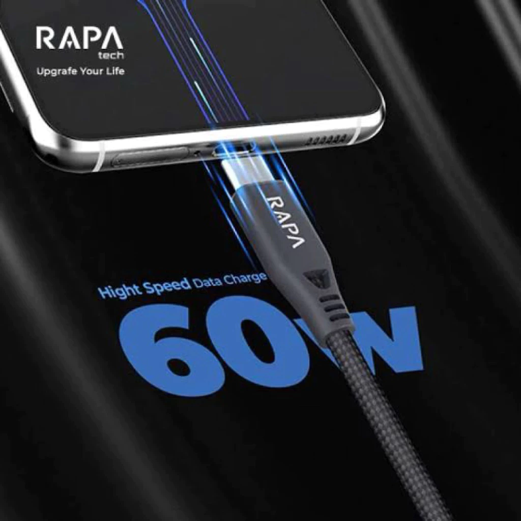 RAPAtech DC3033 สายชาร์จ Type-C to Type-C 60W สำหรับ Android iPhone 15 16 17 thumbnail 3