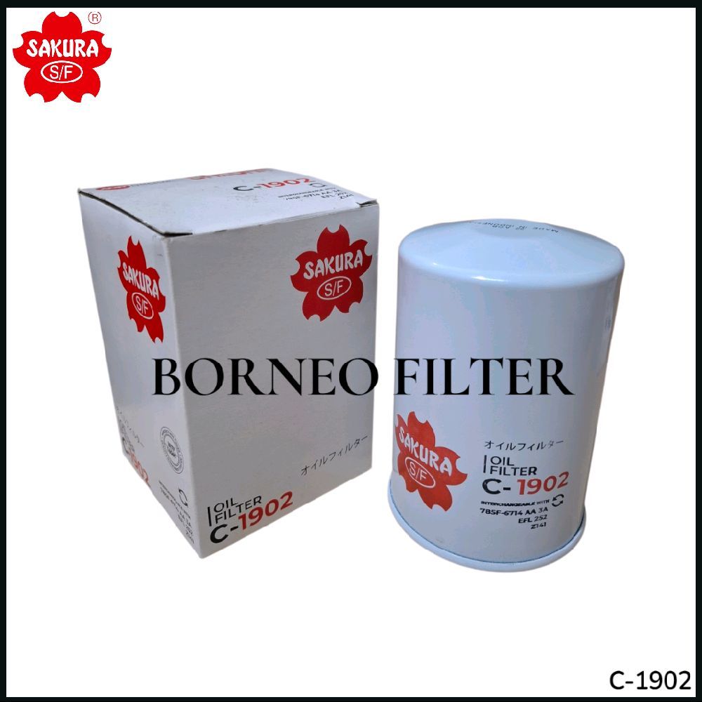 C-1902 กรองน้ํามันเครื่องซากุระ C1902 JOC-88034 JOC88034 B281 SFO0252 P550166 พีพีพี502072 LF3315 EF