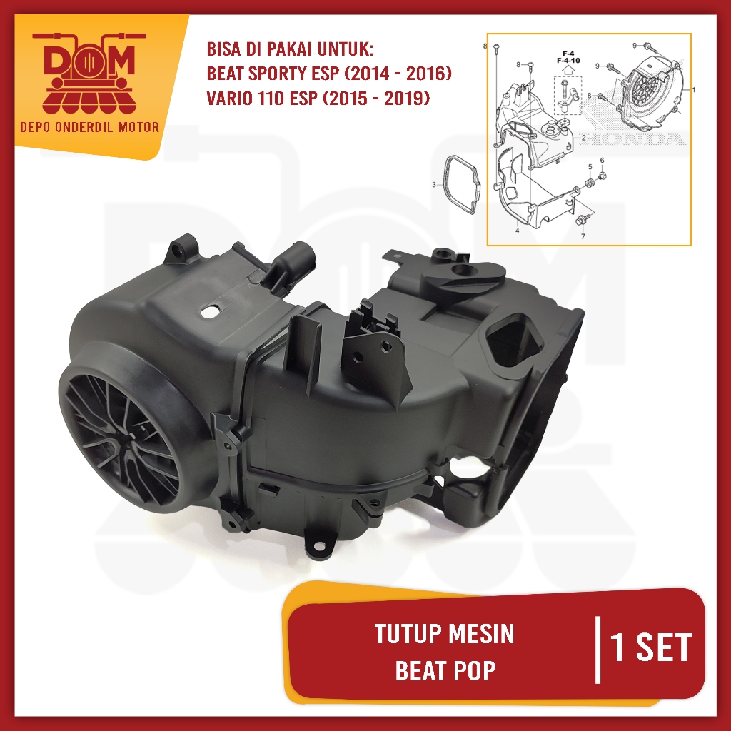 MESIN Beat POP (PSP) ฝาครอบเครื่องยนต์ป้องกันความปลอดภัย Strong Block ฝาครอบ Honda Beat Street Vario