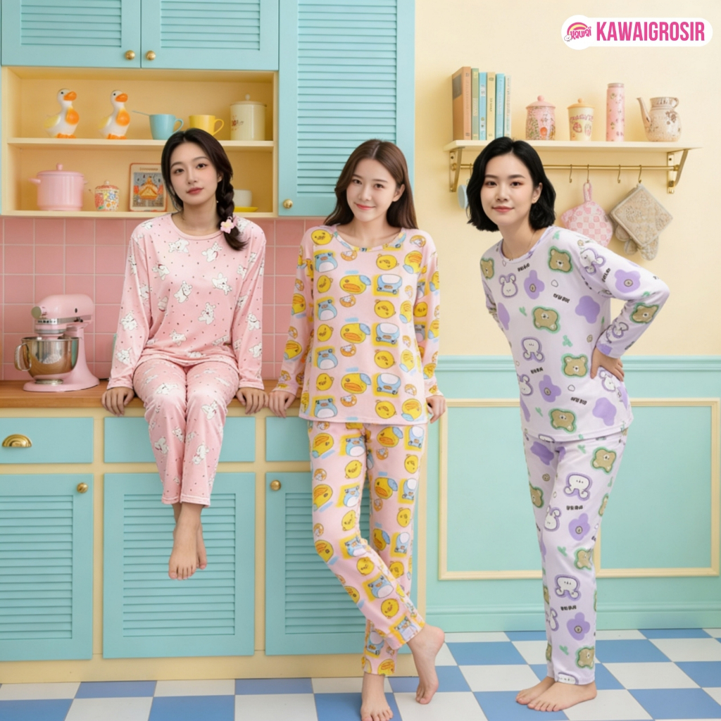 KAWAI SLEEPWEAR PAJAMA SET PAJAMA PP LD 105 น่ารัก