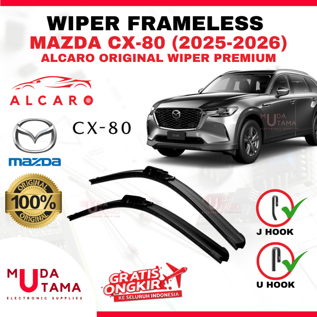 ที่ปัดน้ําฝนไร้กรอบ MAZDA CX-80 2025 ถึง 2026 Original Alcaro - MAZDA CX-80 ไม้กวาดกระจก - MAZDA CX-