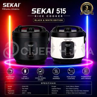 SEKAI CMW 515  RICE COOKER PENANAK NASI MAGIC COM PENGHANGAT NASI 3 IN 1 1.8Liter SEKAI CMW515