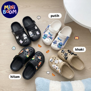 Mini Boom-Pin Sandal Kodok Anak Lucu Karakter DIY Anti Slip Empuk Sepatu Sandal Anak Perempuan Cowok