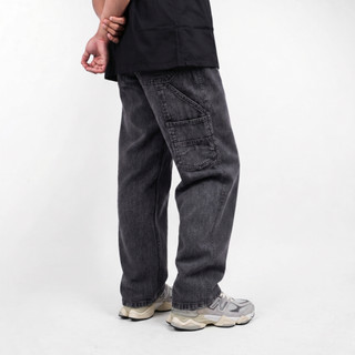 DENVER BLACK WASHED - Pants The Don's House Celana Carpenter Jeans Denim Washing Loosefit Unisex