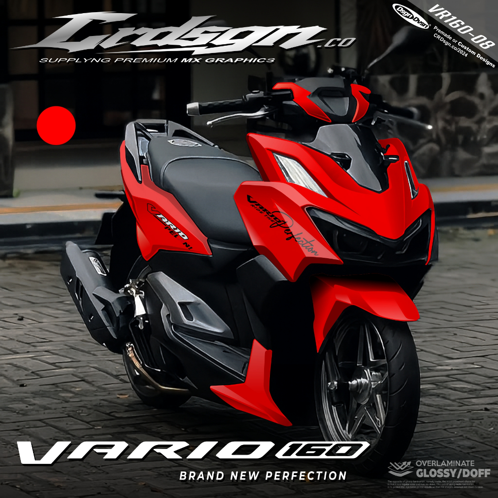 สติ๊กเกอร์รูปลอก Honda Vario New 160 Fullbody 2022 - สติ๊กเกอร์รูปลอก All New Vario 160 Simple Racing elegant Design Motif