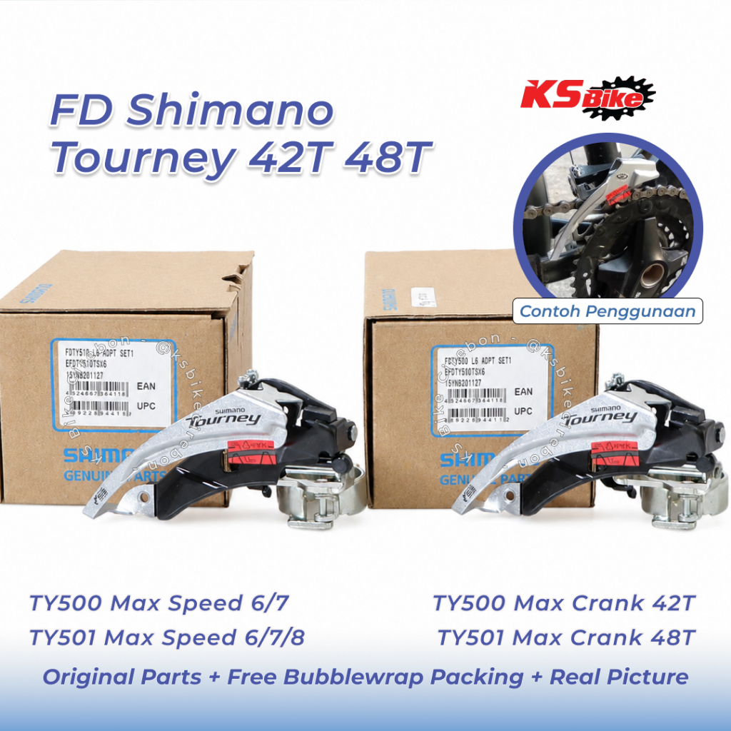 FD Shimano Tourney TY500 TY501 สับจานหน้า 3 ความเร็วด้านหน้า Shifter MTB Touring จักรยานเสือภูเขา 42