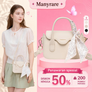 [stok siap] Manyrare Tas Wanita Three Angel Bag Sling Bag Selempang Modis Elegan Warna Solid Premium  G&Z