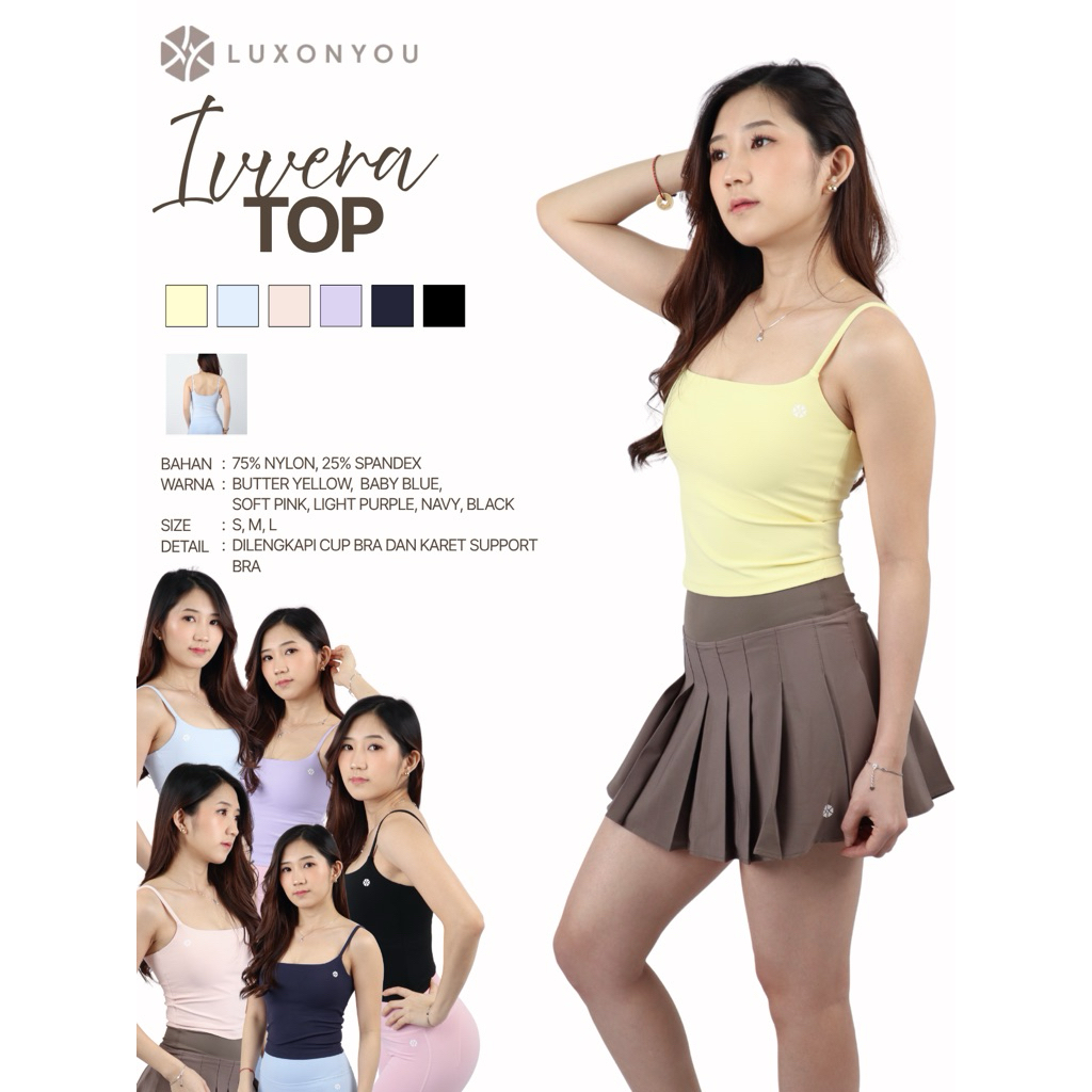 LUXONYU - เสื้อ Ivvera | Tanktop Sport Bra Square Tank With Pad เสื้อกีฬาผู้หญิงพิลาทิส Padel โยคะกี